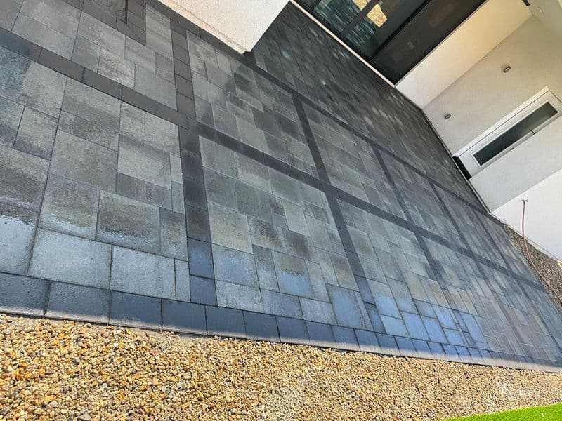 Modern Charcoal Paver Patio